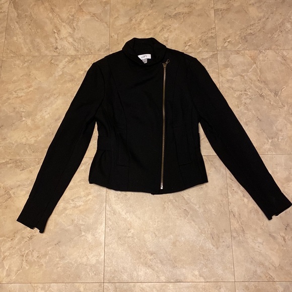 LOFT Black Blazer with Zipper - Picture 4 of 5
